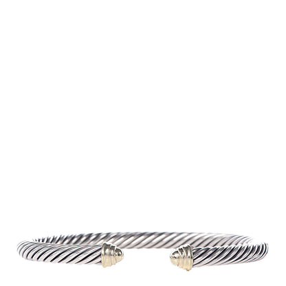 David Yurman Sterling Silver 14K Yellow Gold 5mm Cable Classics Bracelet 1 of 5