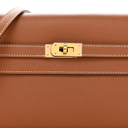 Hermes Evercolor Kelly Wallet To Go Gold 7 of 10