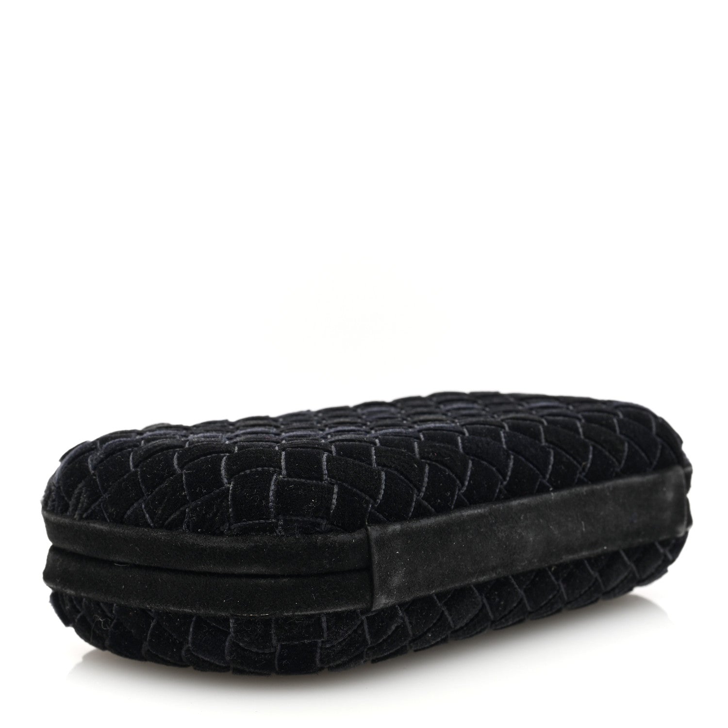 Bottega Veneta Velvet Intreccio Knot Clutch Black 4 of 9