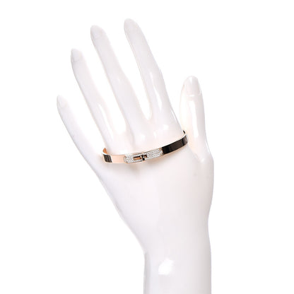 Hermes 18K Rose Gold Diamond Kelly PM Bangle Small 2 of 7