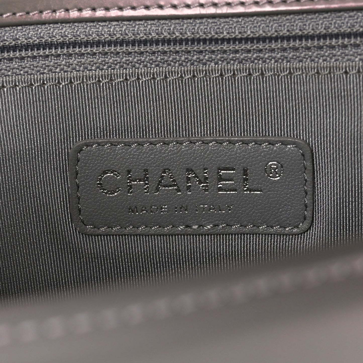 Glazed Calfskin Large Boy Flap Grey