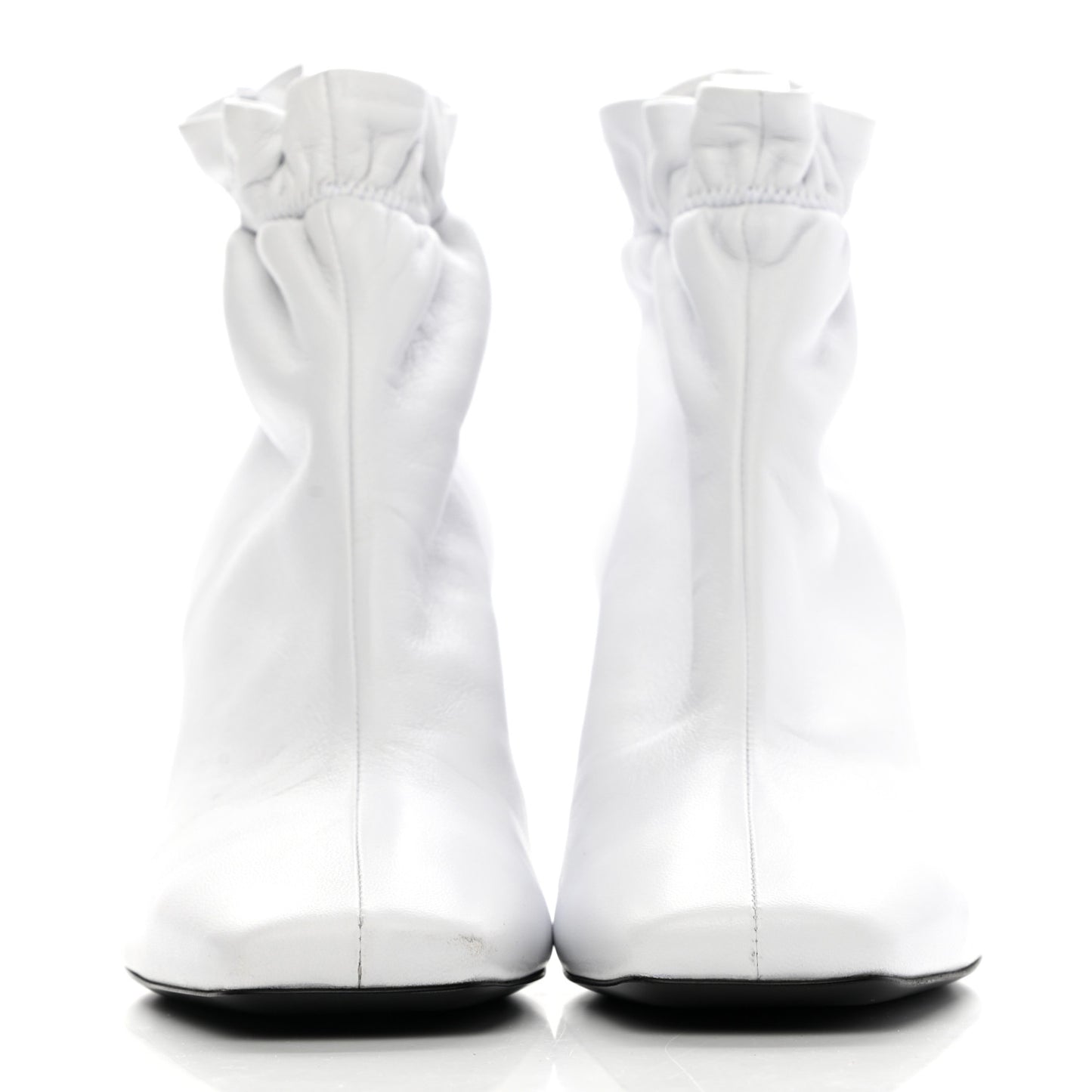 Lambskin Scrunch Bootie 37.5 White