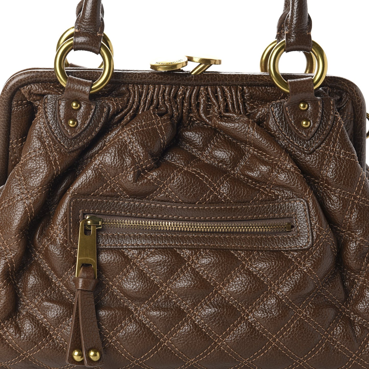 Calfskin Quilted Stam Brown