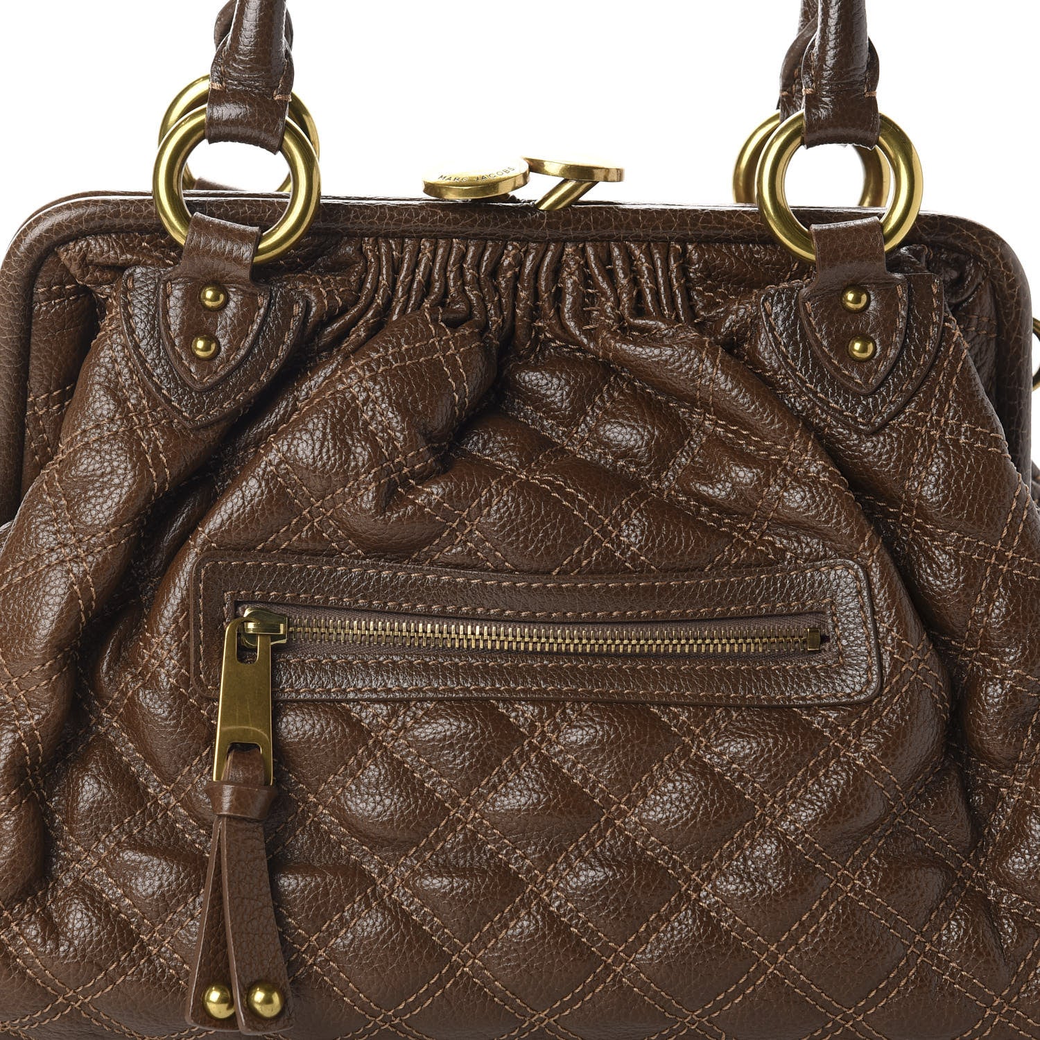 Marc Jacobs Calfskin Quilted Stam Brown 16 of 16
