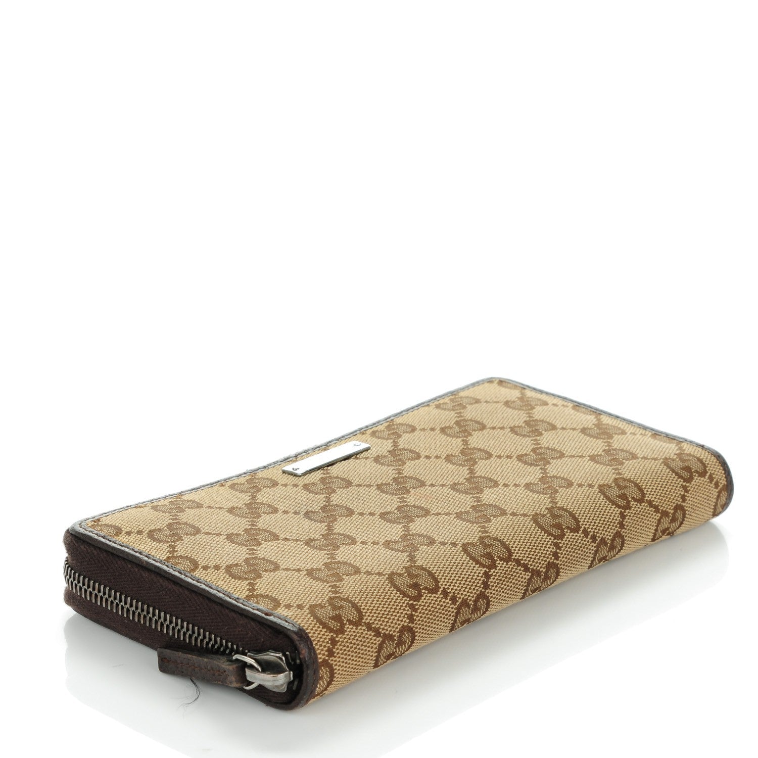 Gucci Monogram Metal Bar Zip Around Wallet Dark Brown 4 of 7