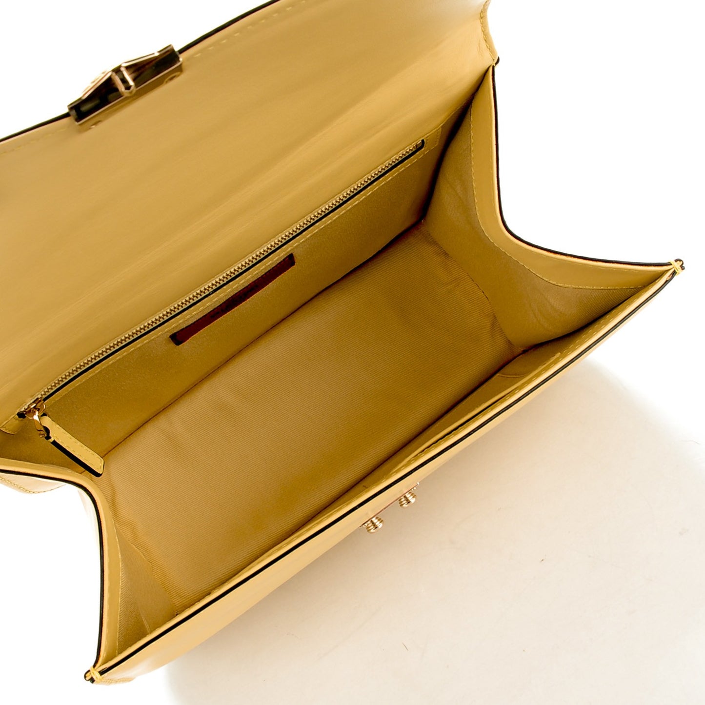 Vitello Large Glam Lock Rockstud Flap Soft Yellow