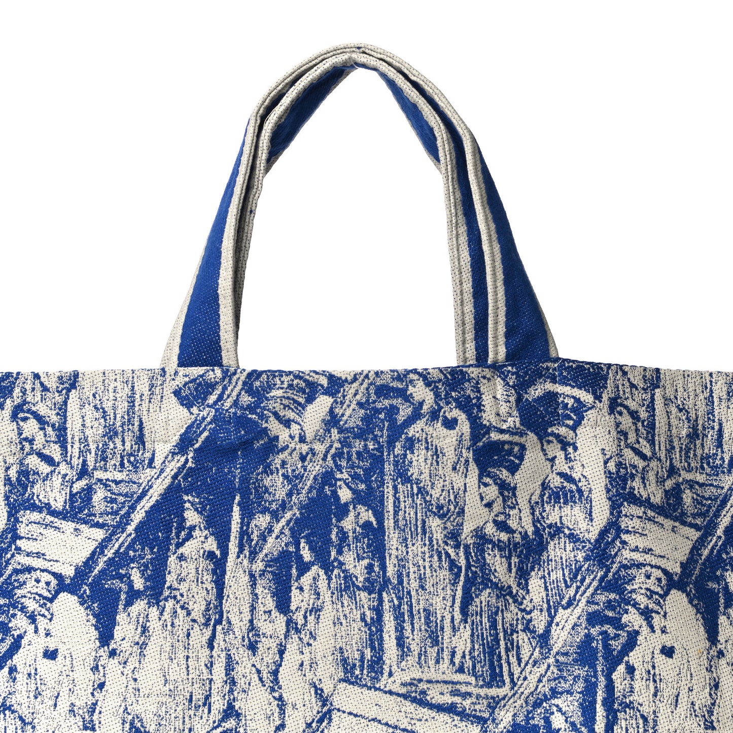 Canvas Print Cruise Tote Ivory Blue