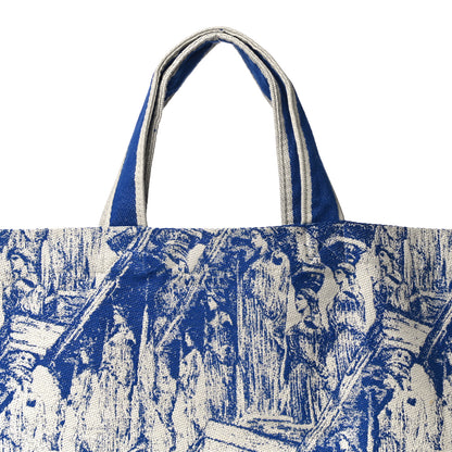 Christian Dior Canvas Print Cruise Tote Ivory Blue 9 of 11