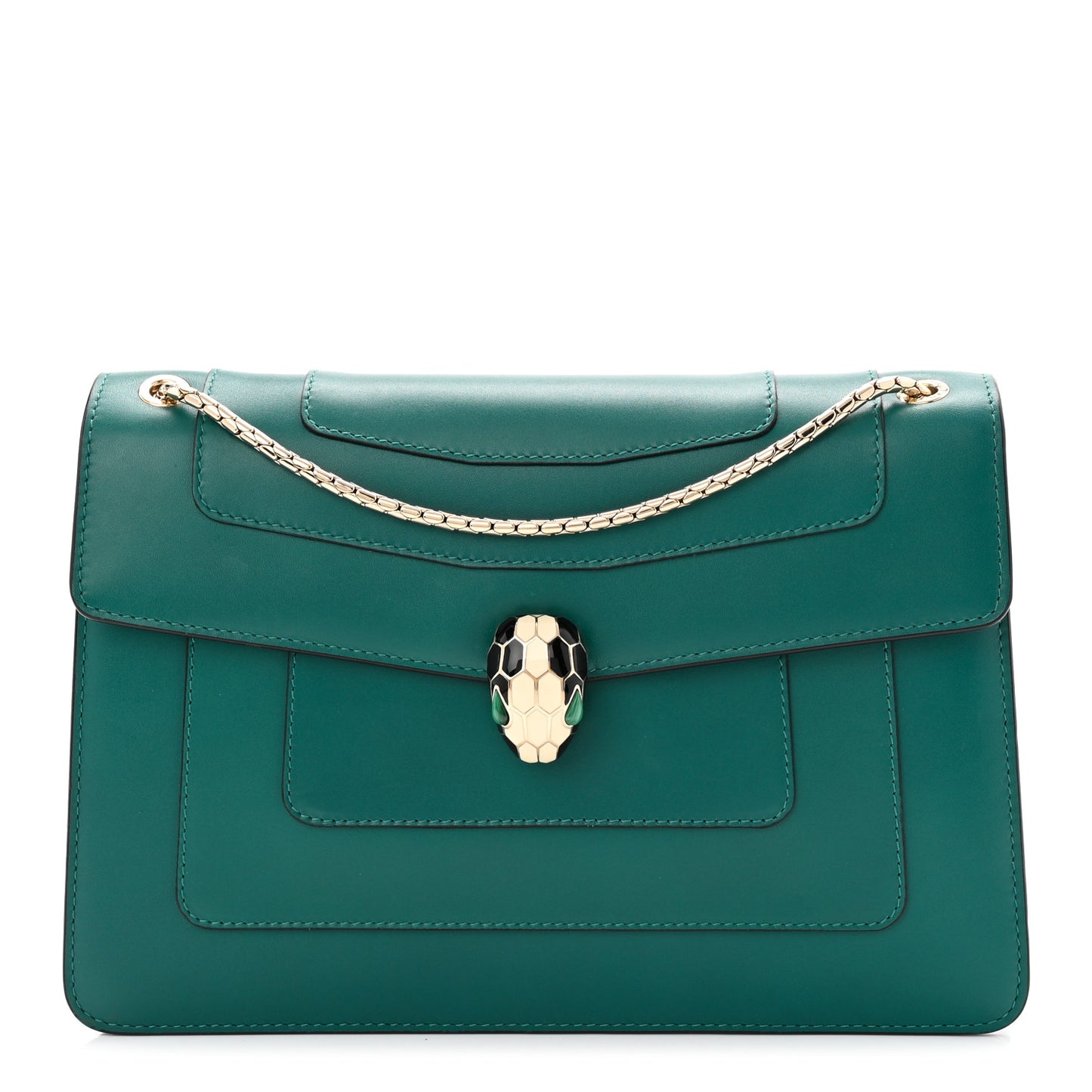 Calfskin Serpenti Forever Shoulder Bag Emerald Green