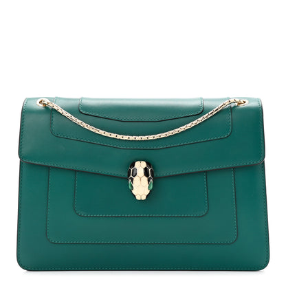 Bulgari Calfskin Serpenti Forever Shoulder Bag Emerald Green 1 of 10