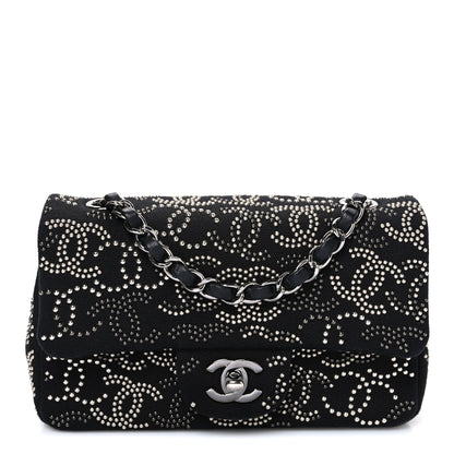 Chanel Canvas Studded Mini Rectangular Flap Black 1 of 10