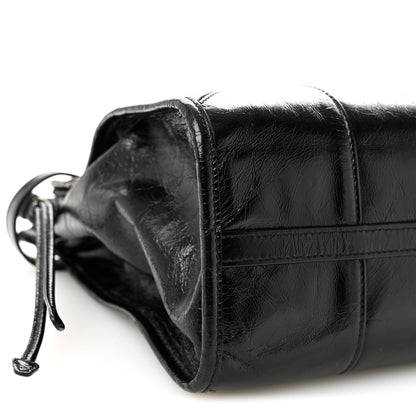 Prada Glossy Calfskin Triangle Large Bonnie Shoulder Bag Black 17 of 19