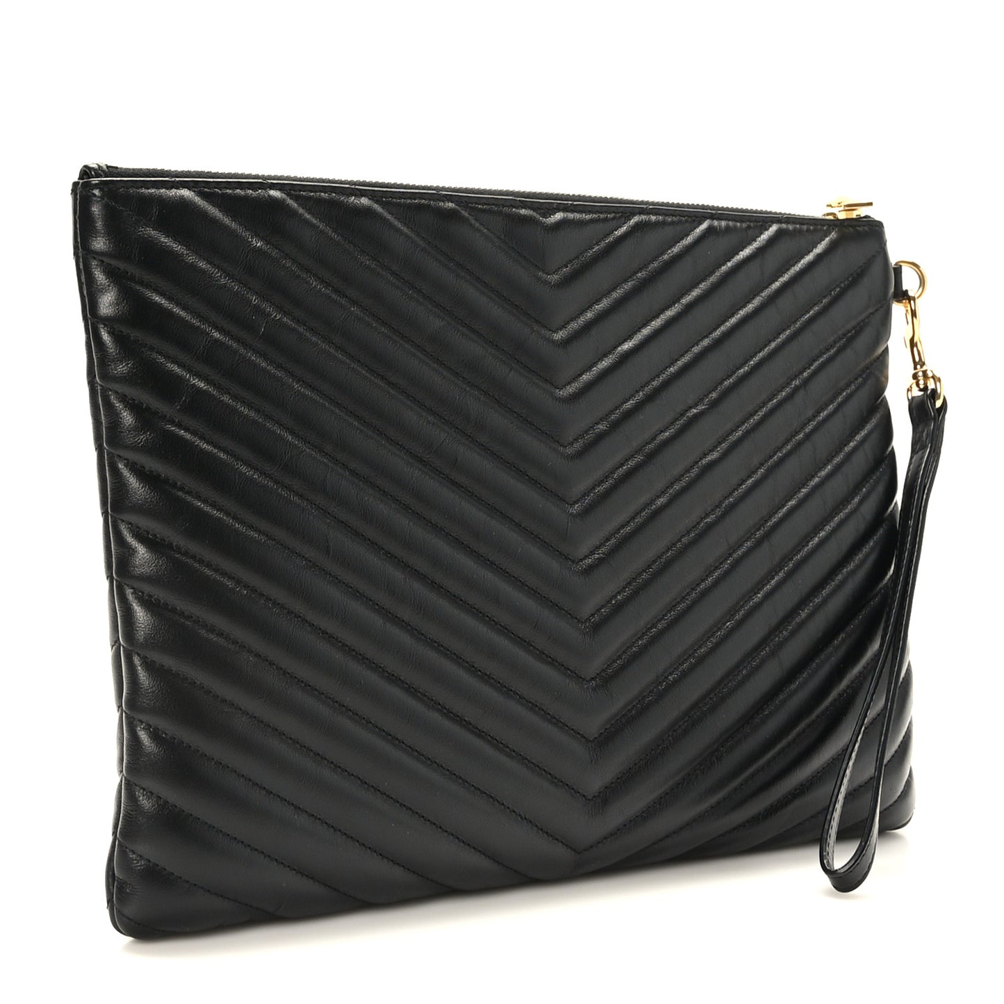 Calfskin Matelasse Monogram Cassandre Tablet Pouch Black