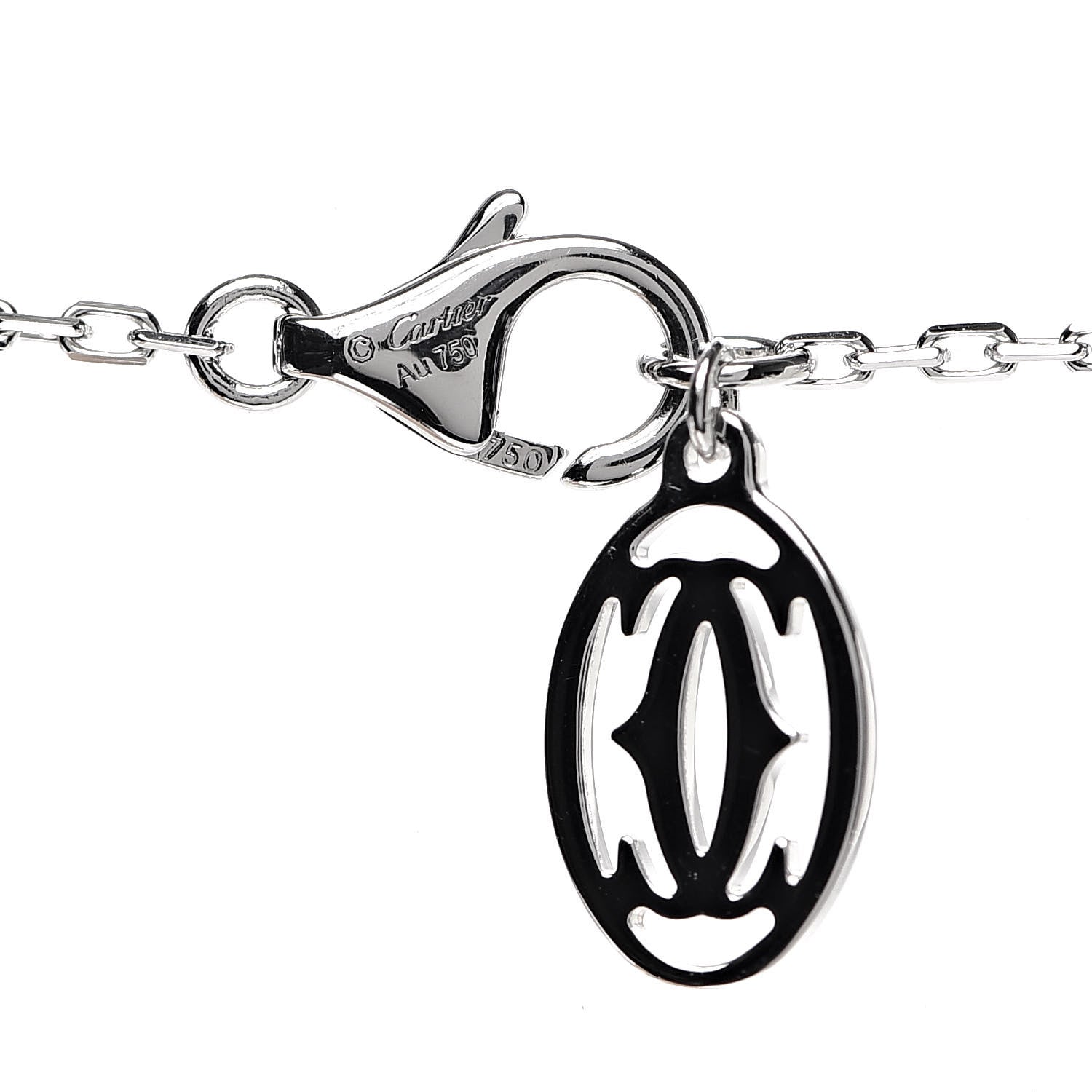 Cartier 18K White Gold Diamond LM D'Amour Pendant Necklace 5 of 6