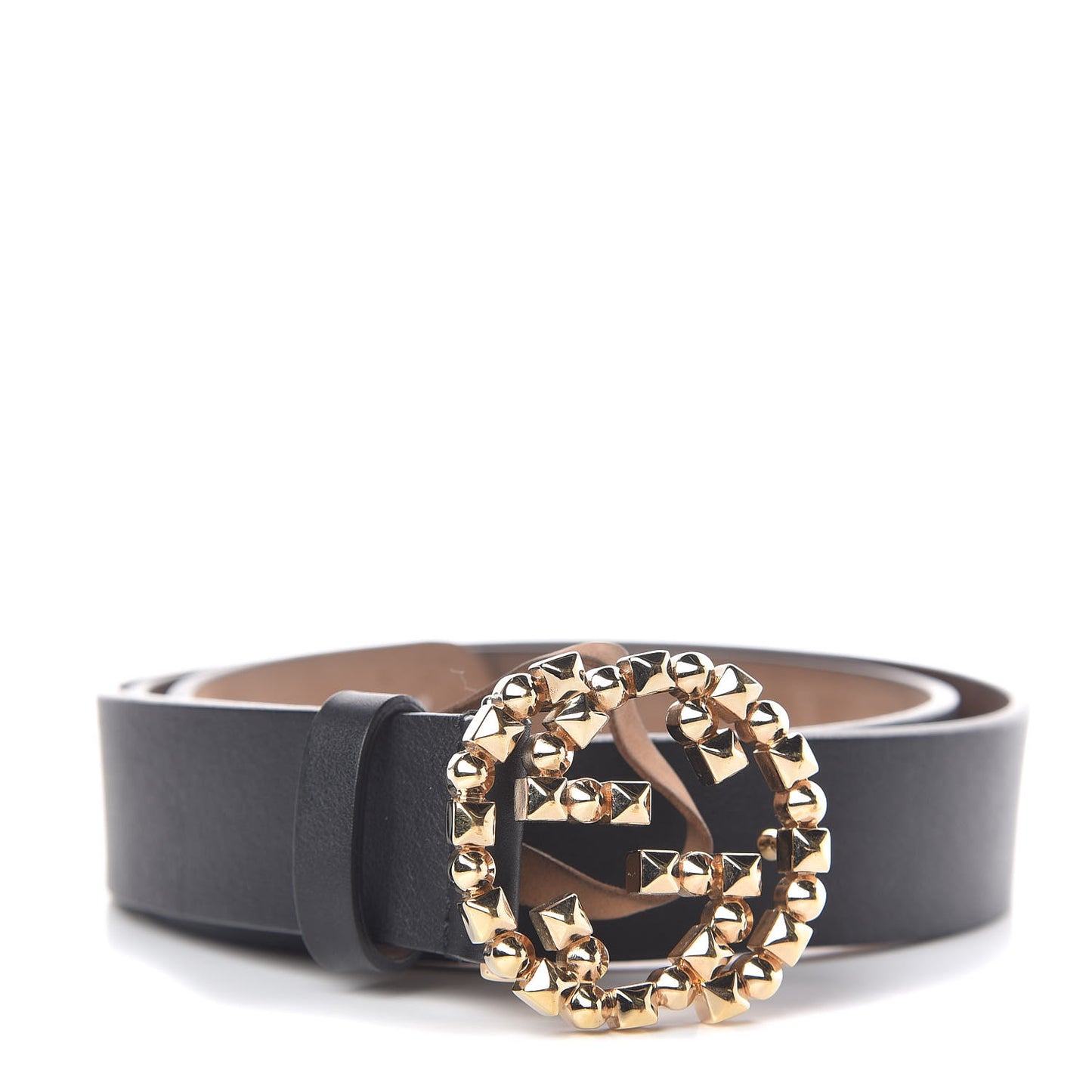 Calfskin Studded Interlocking G Belt 85 34 Black