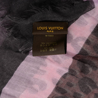 Louis Vuitton Cashmere Silk Leopard V Stole Rose Grey 5 of 6