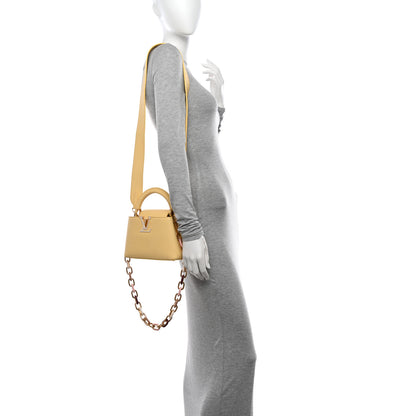 Louis Vuitton Taurillon Mini Capucines Jaune Plume 2 of 9