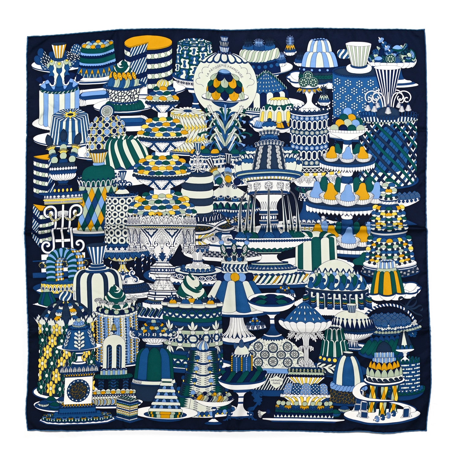Hermes Silk La Patisserie Francaise Scarf 90 1 of 5