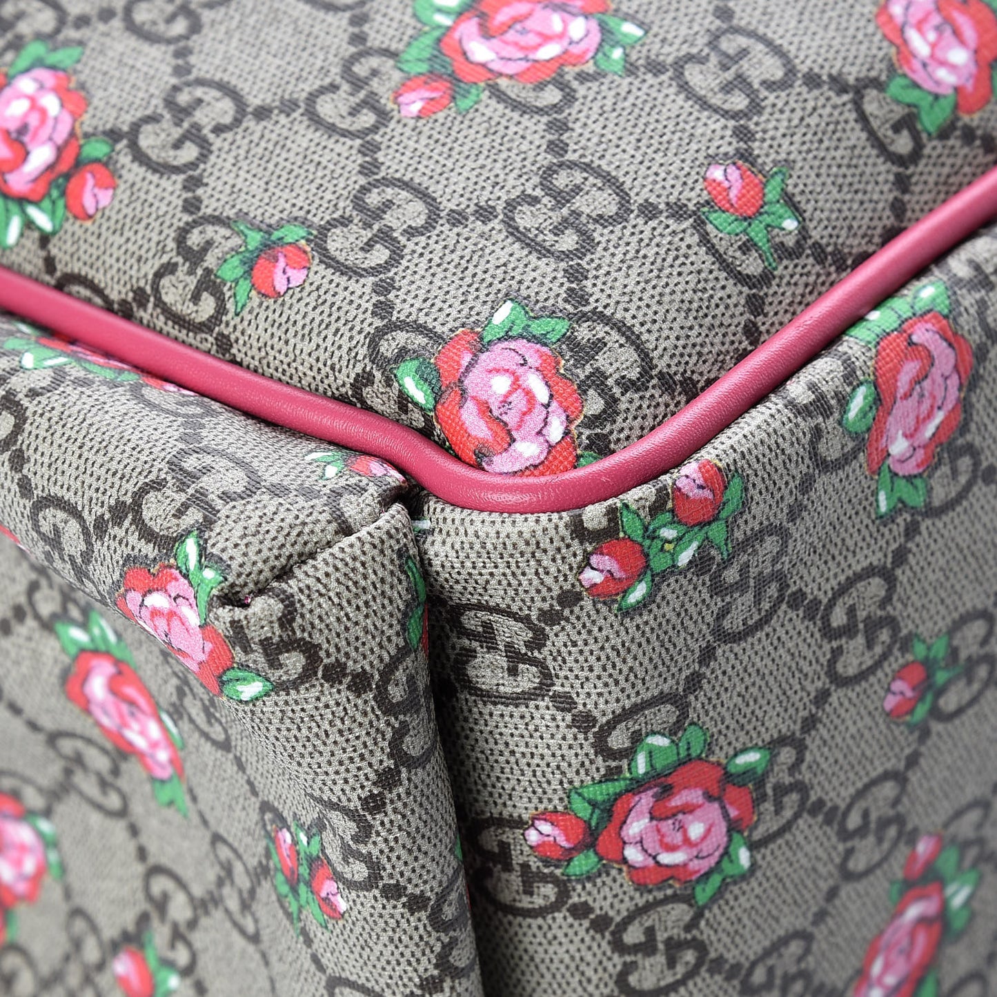 GG Supreme Monogram Rose Bud Diaper Bag Pink