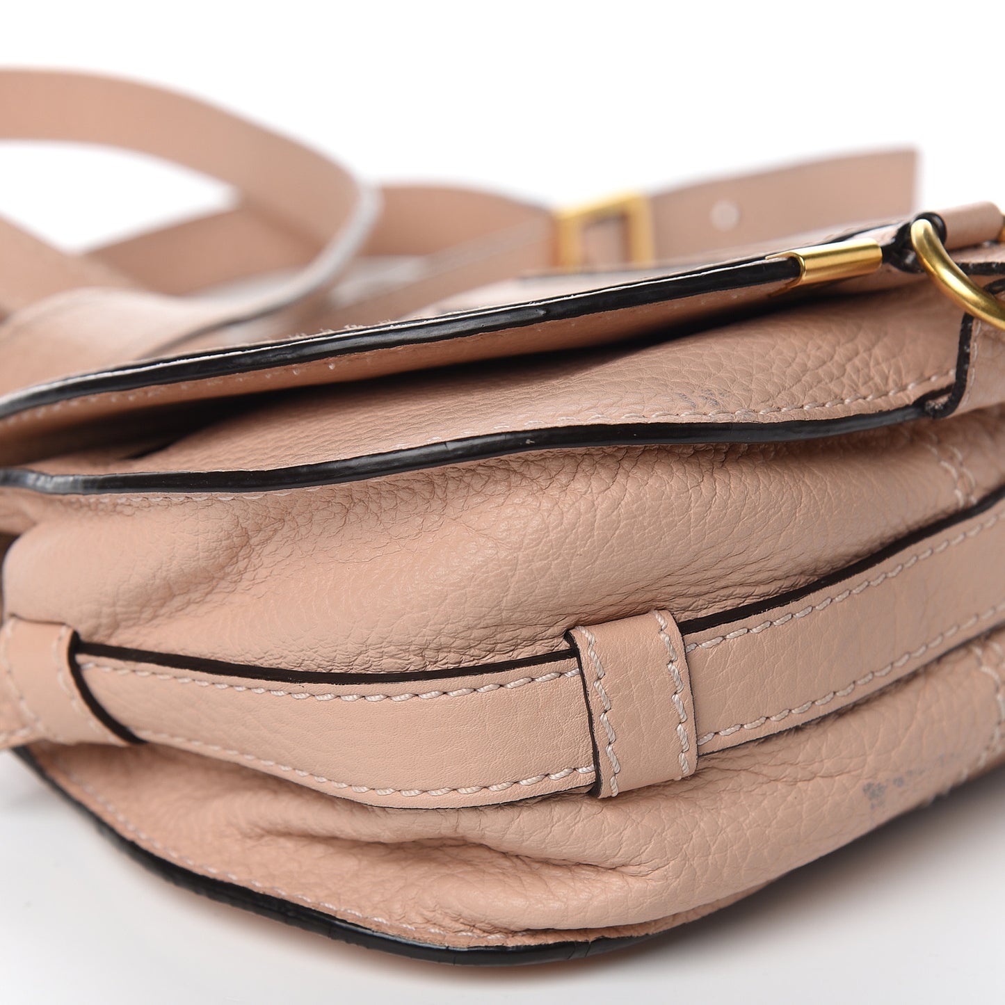 Calfskin Mini Marcie Round Crossbody Bag Blush Nude
