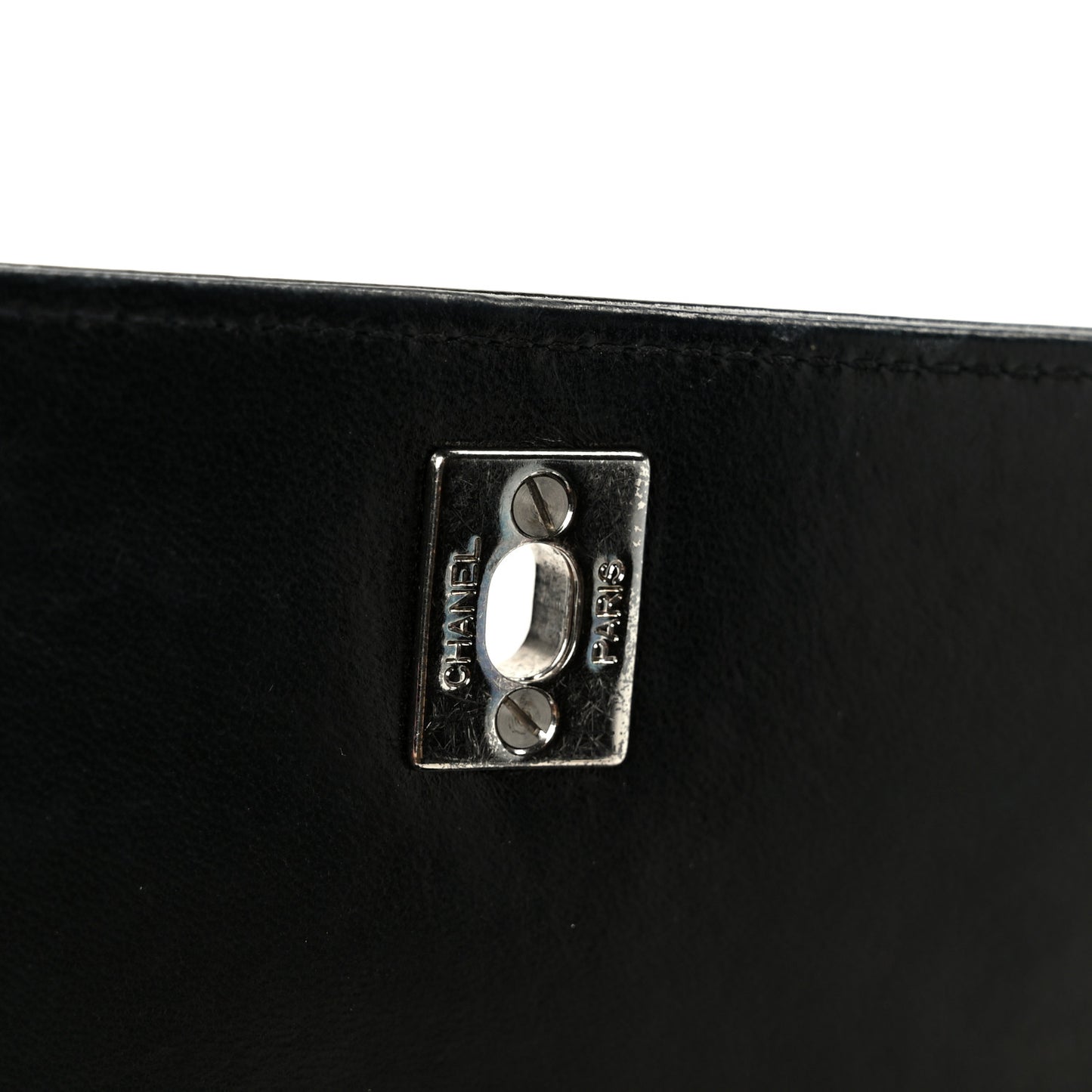 Glazed Calfskin Single Flap Black