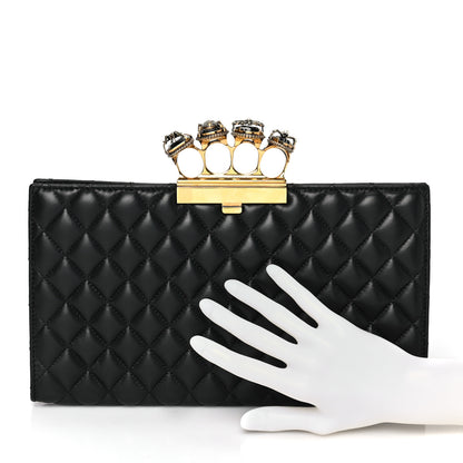 Alexander McQueen Nappa Quilted Knuckle Flat Clutch Black 2 of 8