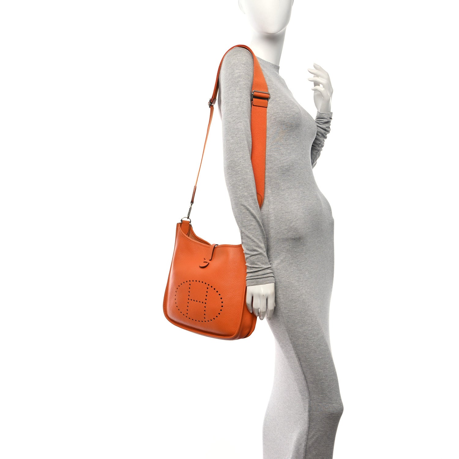 Hermes Taurillon Clemence Evelyne III PM Orange 2 of 10