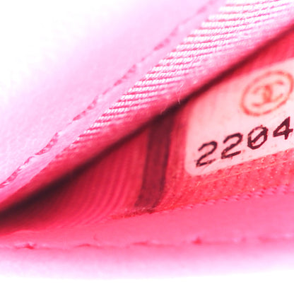 Chanel Lambskin Quilted Card Holder Wallet Fuchsia 8 of 14