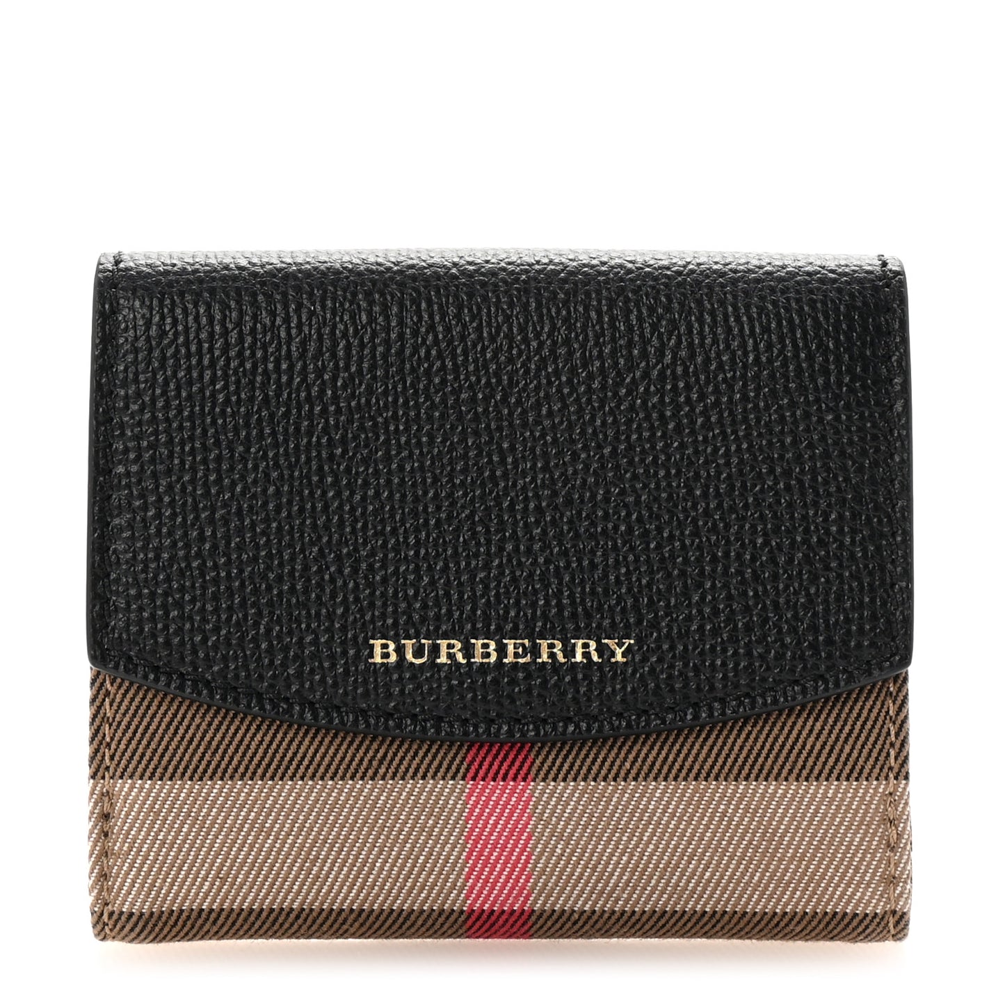 House Check Luna French Wallet Black