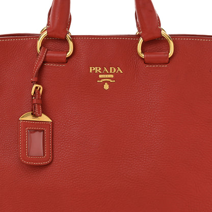 Prada Vitello Daino Tote Rosso 7 of 15