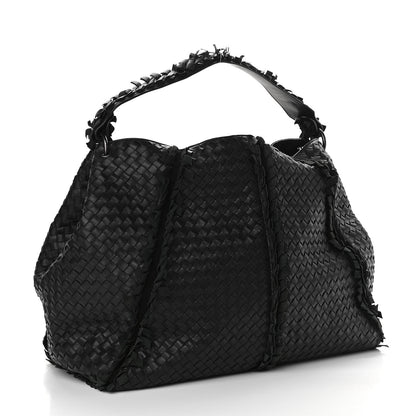 Bottega Veneta Nappa Intrecciato Large Franges Shoulder Bag Black 3 of 9