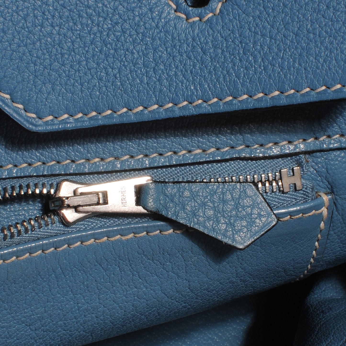 Taurillon Clemence Birkin 40 Blue Jean