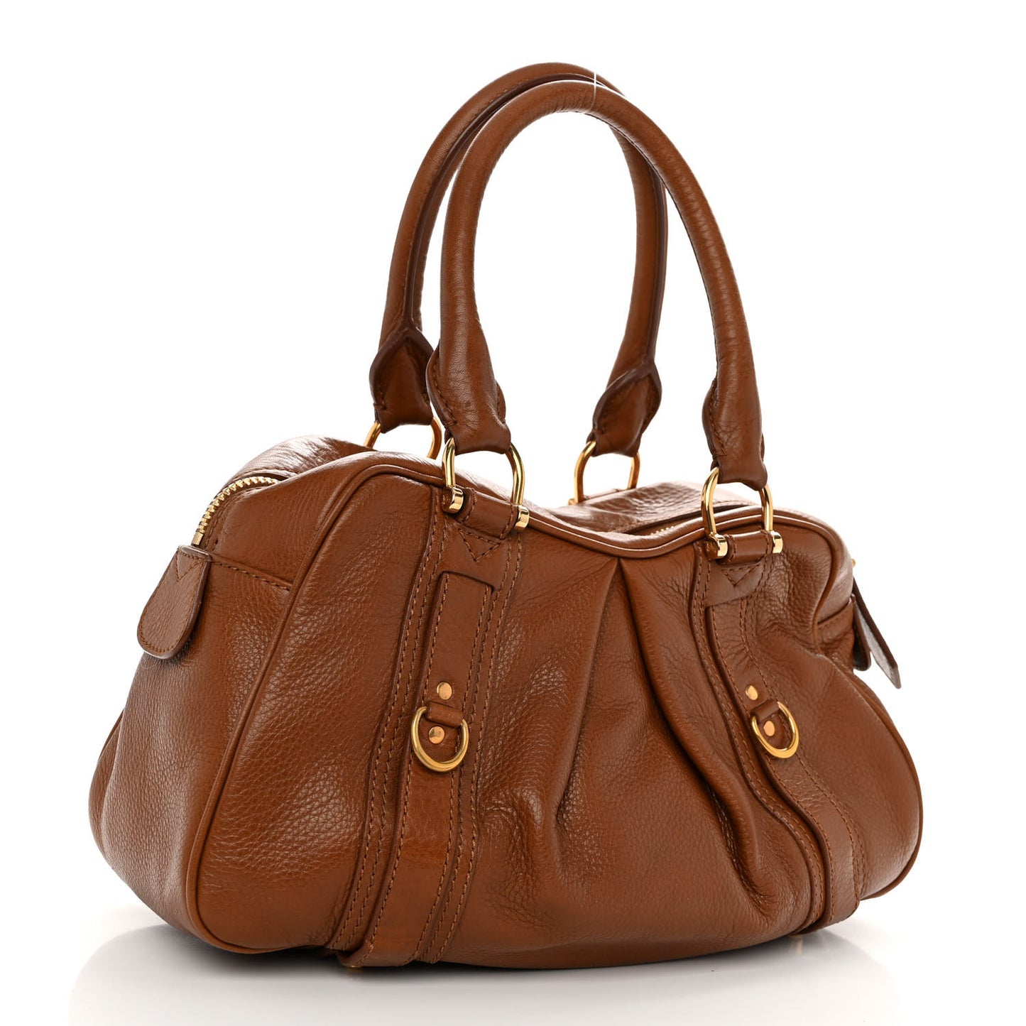 Pebbled Calfskin Small Ashbury Satchel Tan