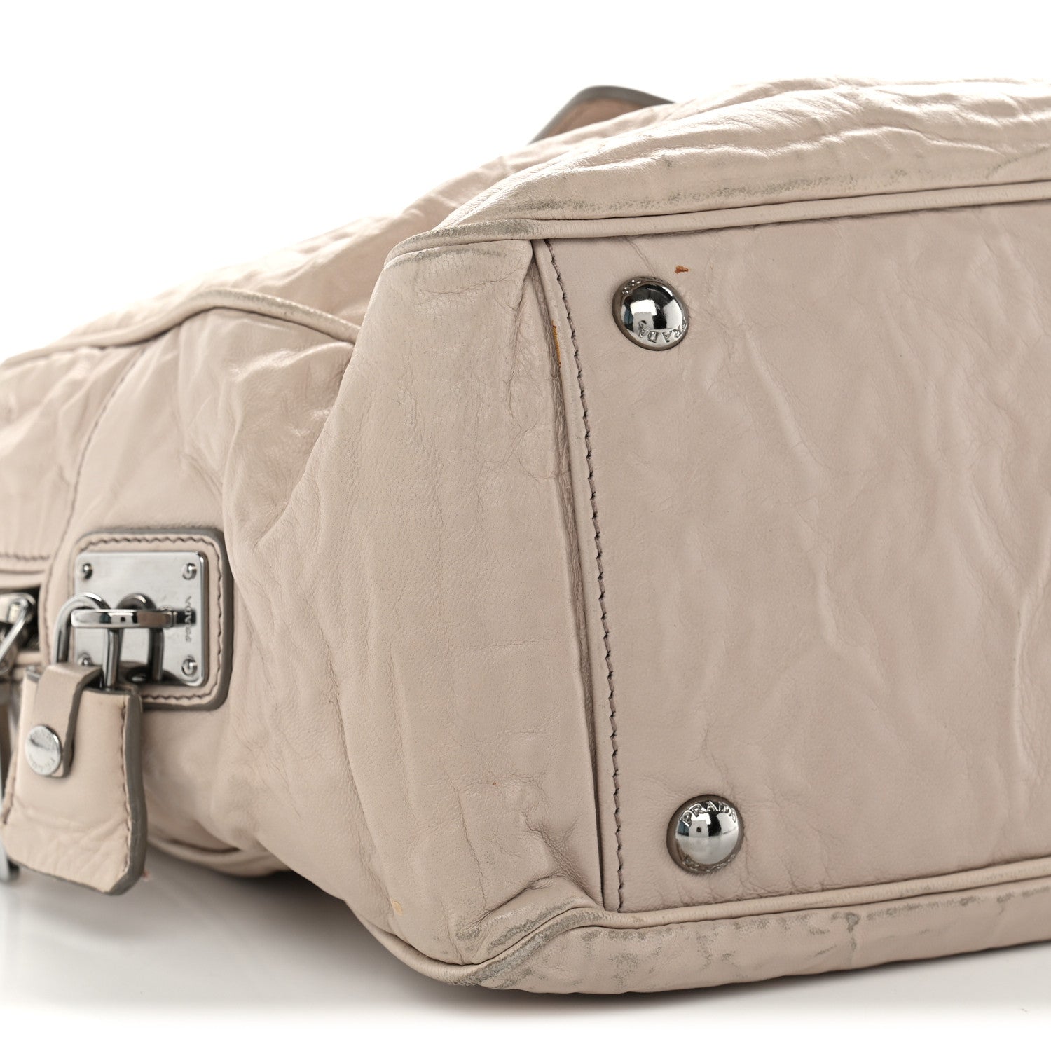 Prada Nappa Antik Bauletto Satchel Argilla 7 of 12