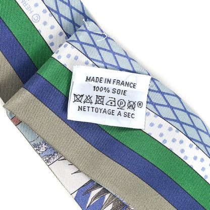 Hermes Silk Twilly Grand Theatre Nouveau Bleu Glacier Vert White 3 of 3