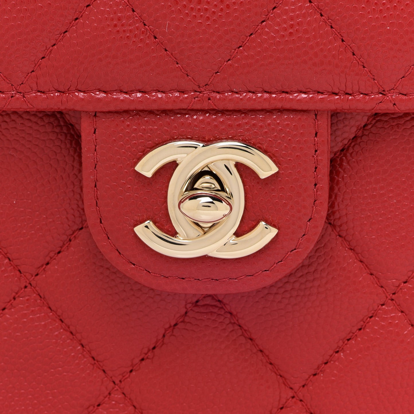 Caviar Quilted Classic Phone Holder Red