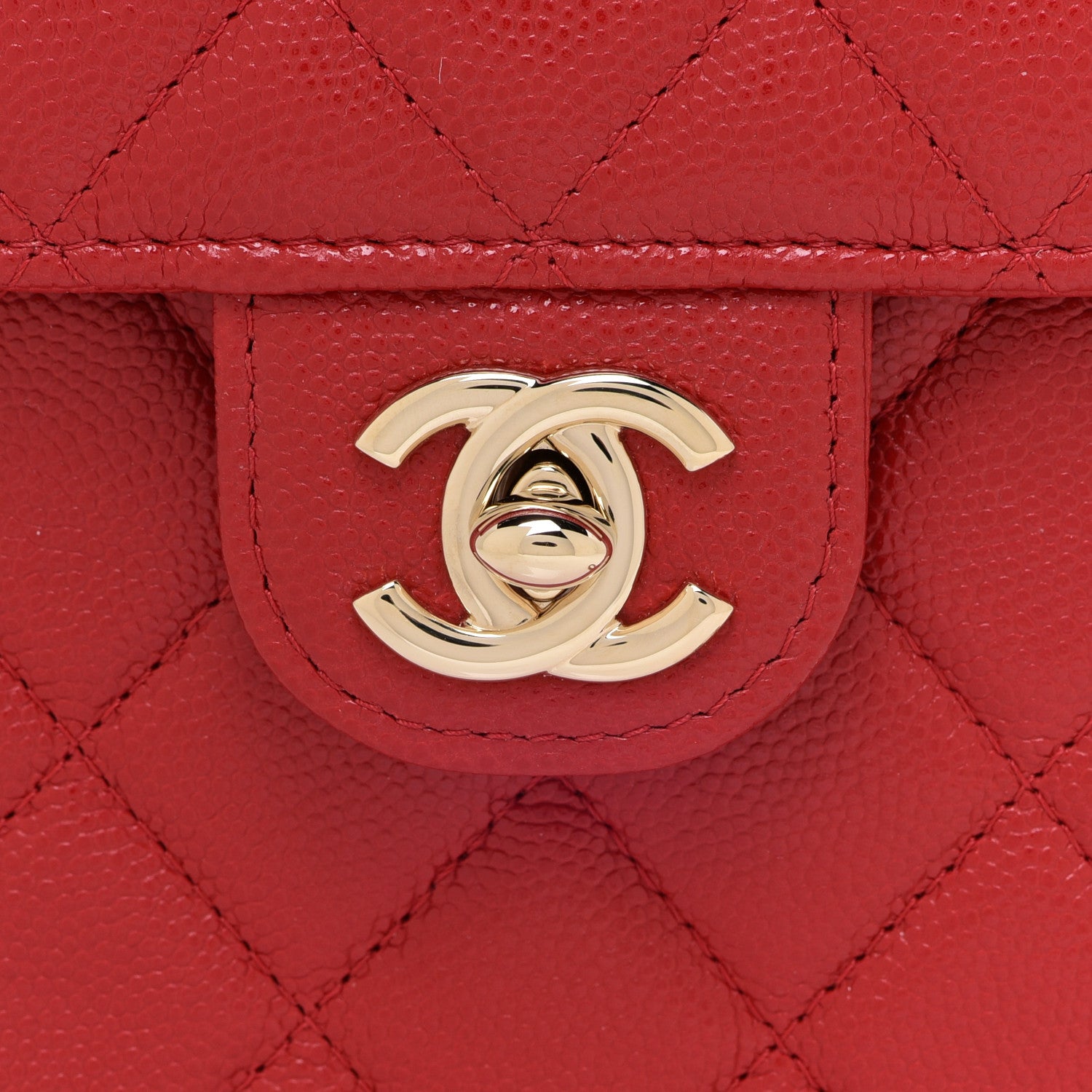 Chanel Caviar Quilted Classic Phone Holder Red 8 of 9
