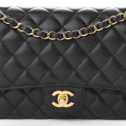 Chanel Caviar Quilted Medium Double Flap Black 8 of 10