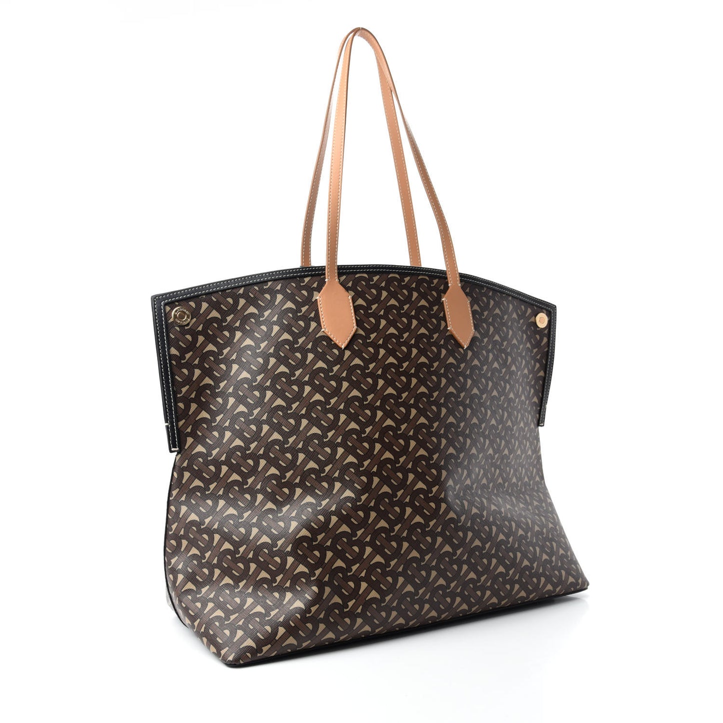 E-Canvas Monogram Large Society Tote Bridle Brown