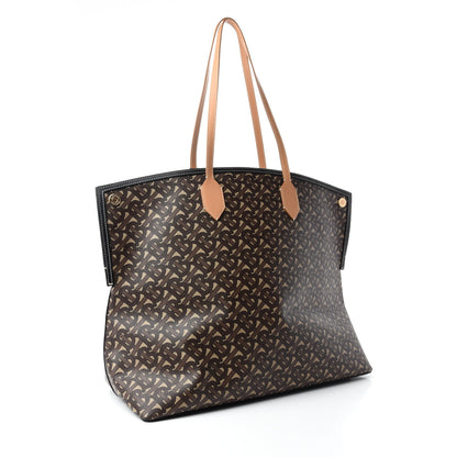 Burberry E-Canvas Monogram Large Society Tote Bridle Brown 3 of 9