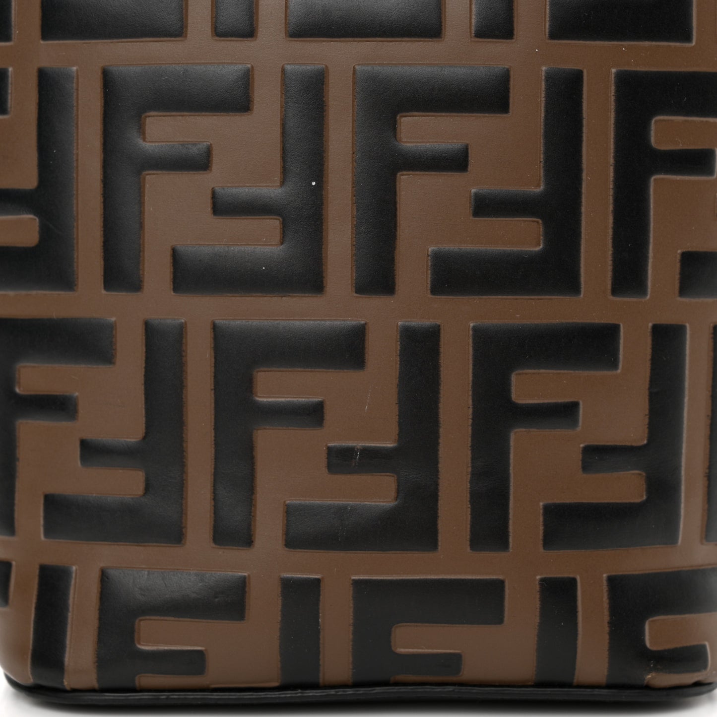 Vitello Liberty F is Fendi Bi-Color FF 1974 Embossed Mini Mon Tresor Bucket Bag Maya Black