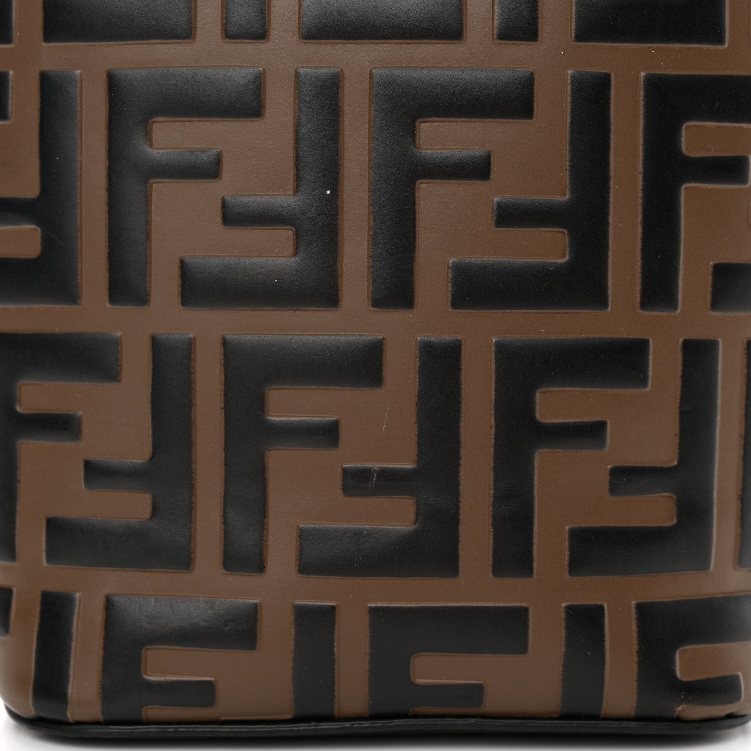 Fendi Vitello Liberty F is Fendi Bi-Color FF 1974 Embossed Mini Mon Tresor Bucket Bag Maya Black 13 of 13