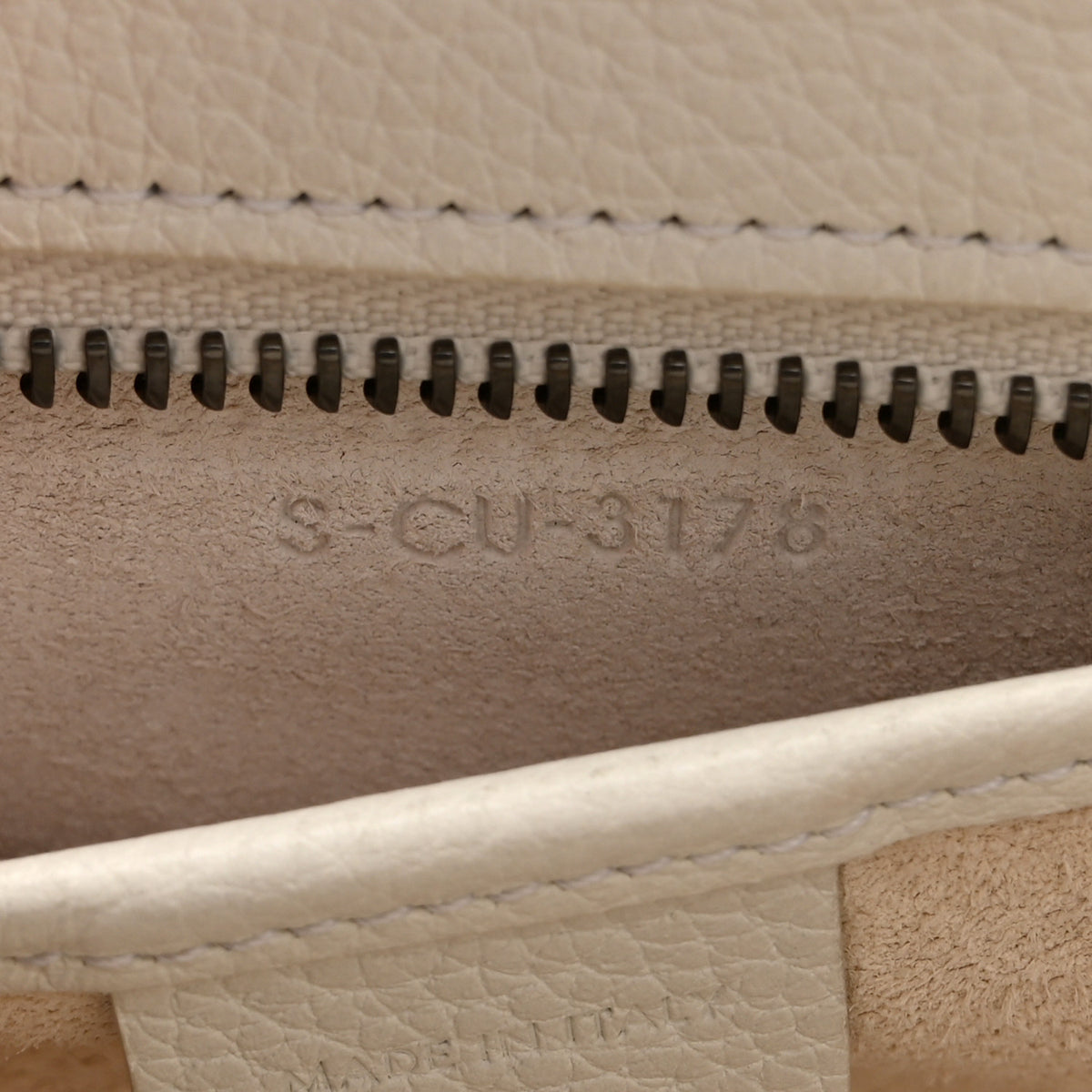 Drummed Calfskin Nano Luggage White