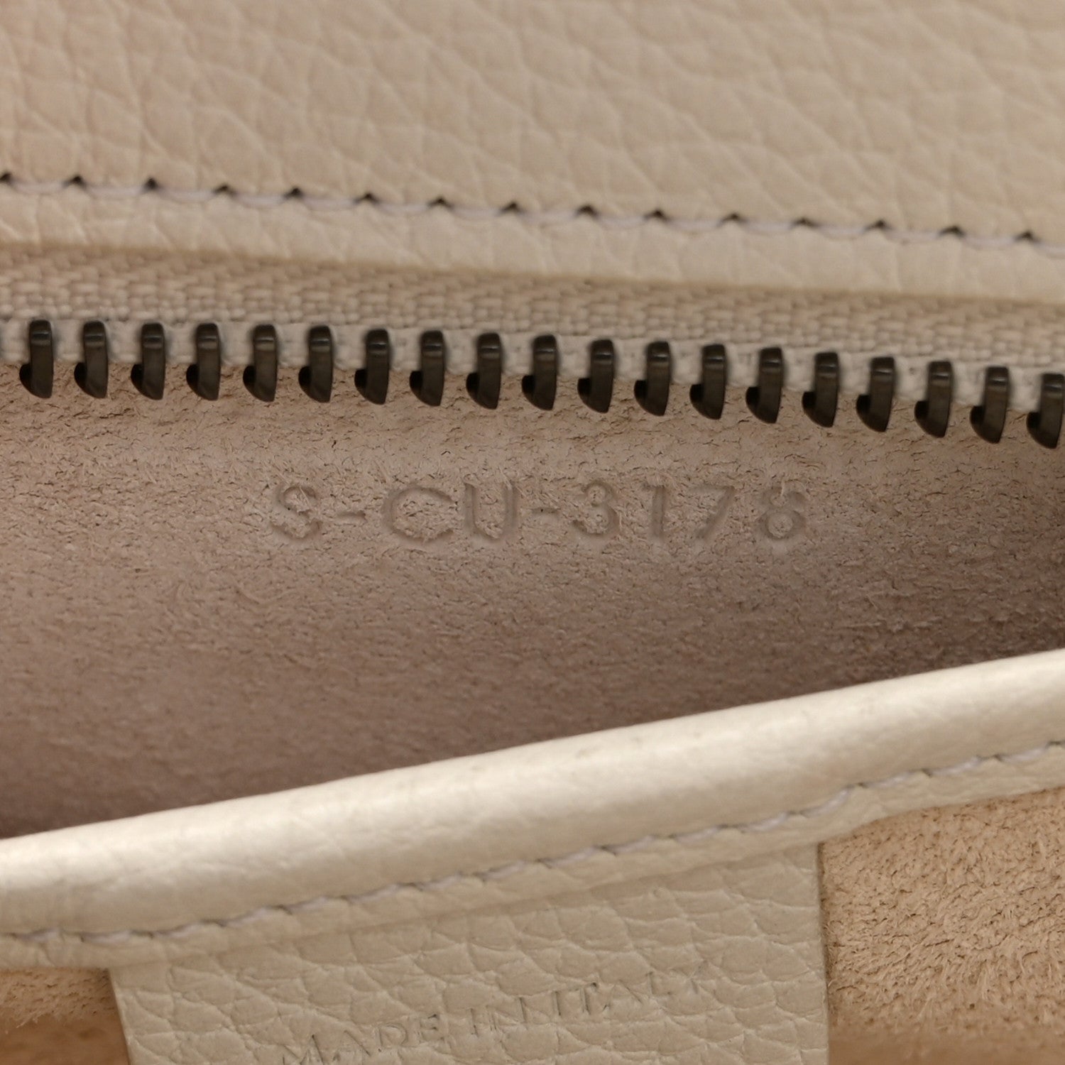 Celine Drummed Calfskin Nano Luggage White 8 of 11