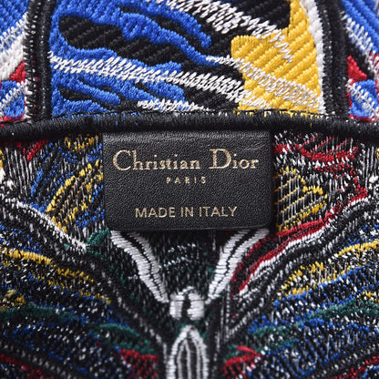 Christian Dior Canvas Embroidered Butterfly Book Tote Black Multicolor 6 of 9