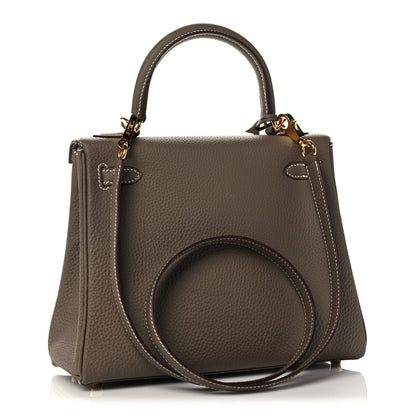 Hermes Togo Kelly Retourne 25 Etoupe 3 of 11