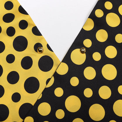Louis Vuitton LOUIS VUITTON Silk Kusama Infinity Dots Snood Scarf Black Yellow 3 of 3