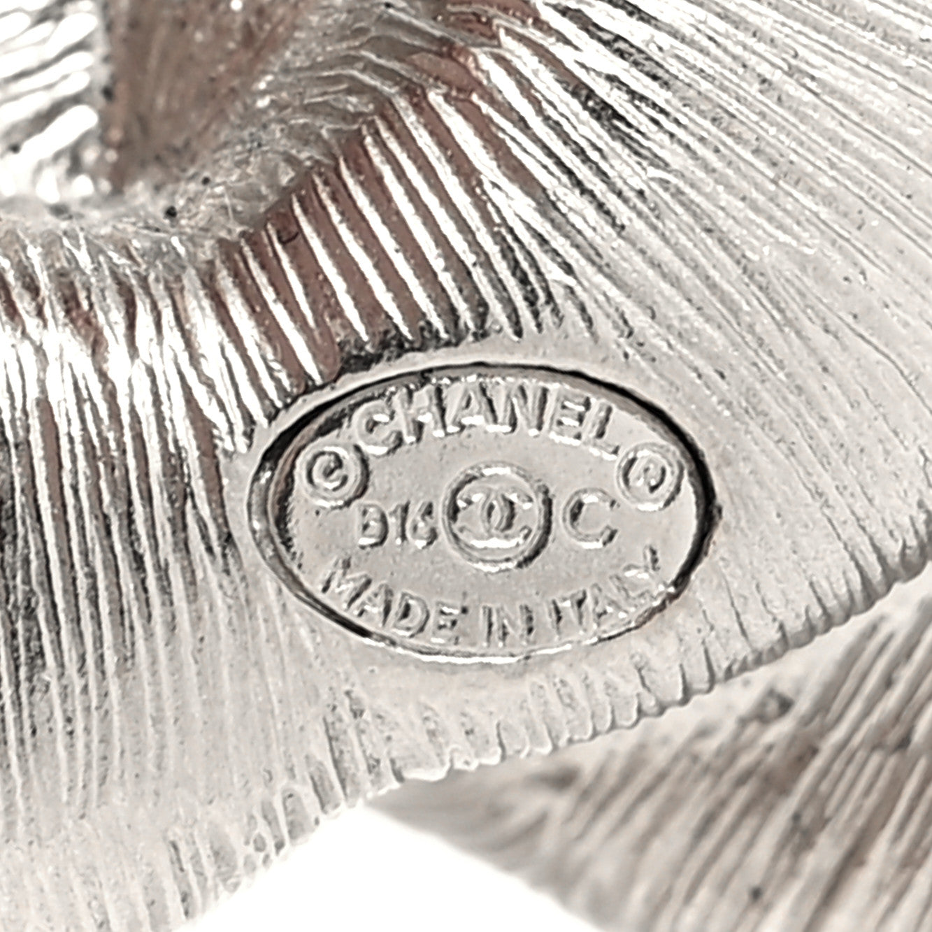 Chanel Crystal Twisted CC Brooch Silver 3 of 3