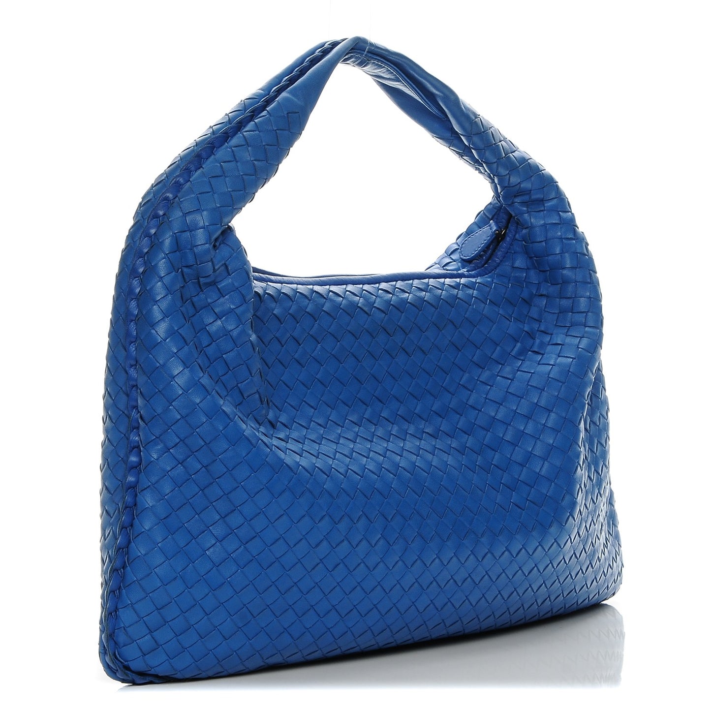 Nappa Intrecciato Large Veneta Hobo Signal Blue