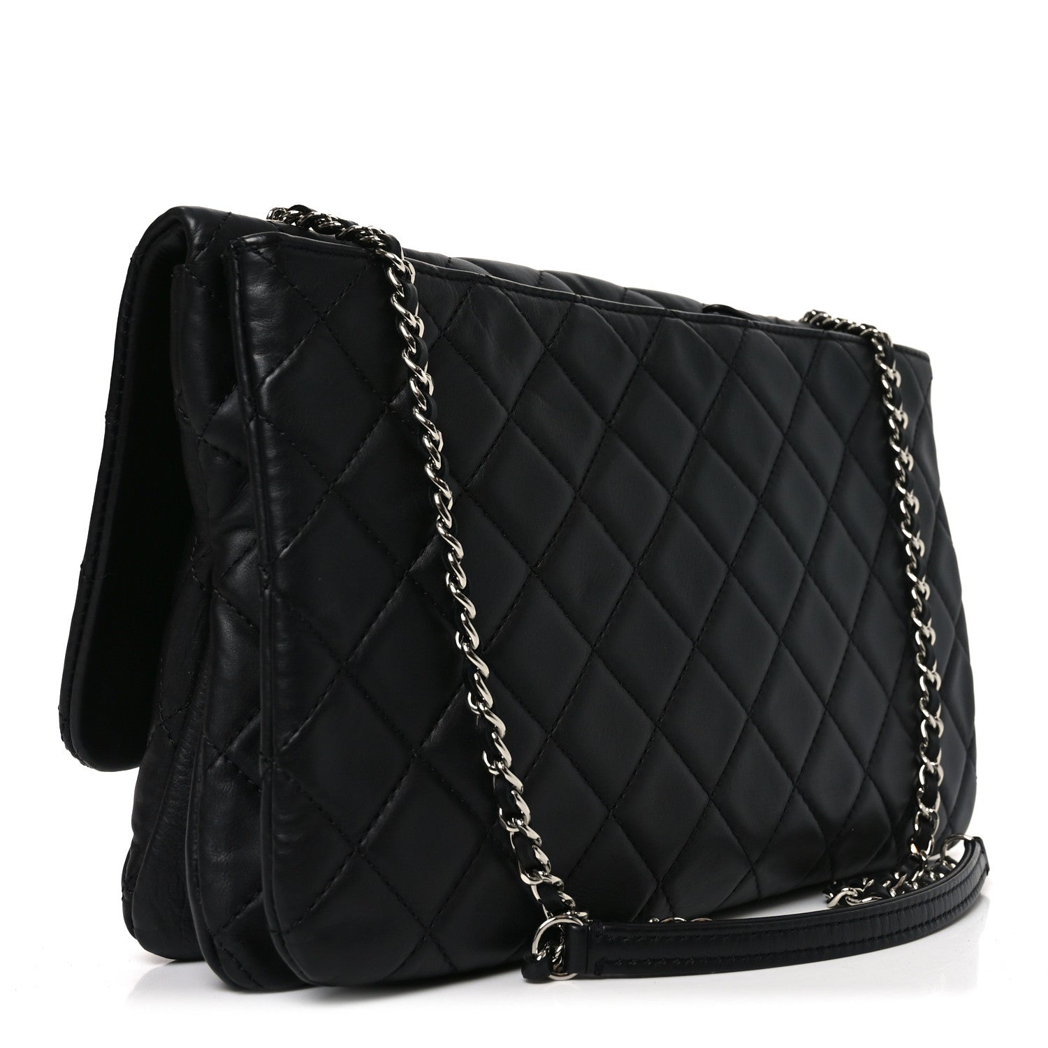 Chanel Lambskin Quilted Jumbo Chanel 3 Flap Bag Black 3 of 10